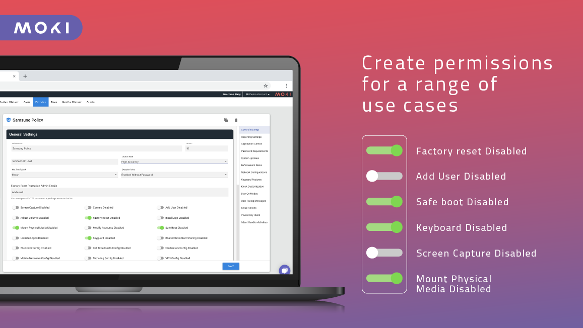 screenshot of Moki Total Control
